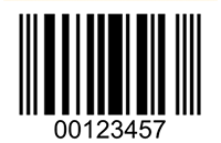 An example of a UPC 1D barcode type.