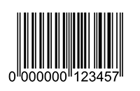 An example of an EAN 13 1D barcode type.