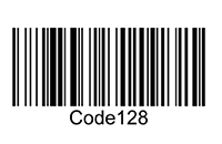 An example of a Code 128 1D barcode type.